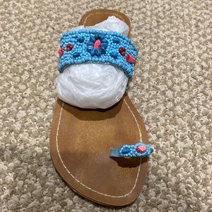 Vintage Boho Coral Sandals 39 8.5